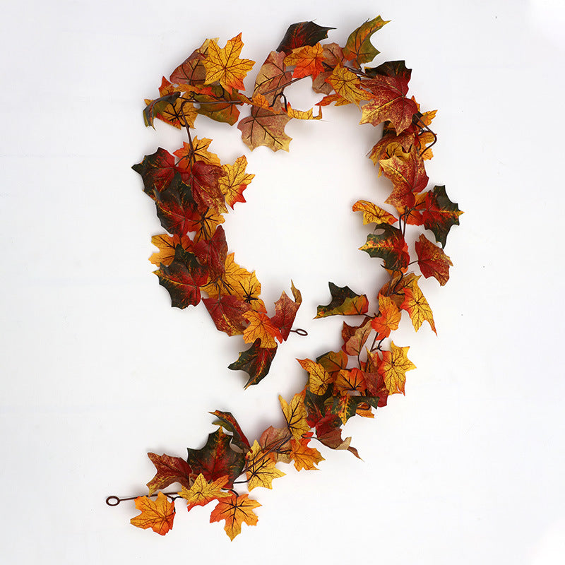Thanksgiving Halloween Maple Rattan Garland 69''