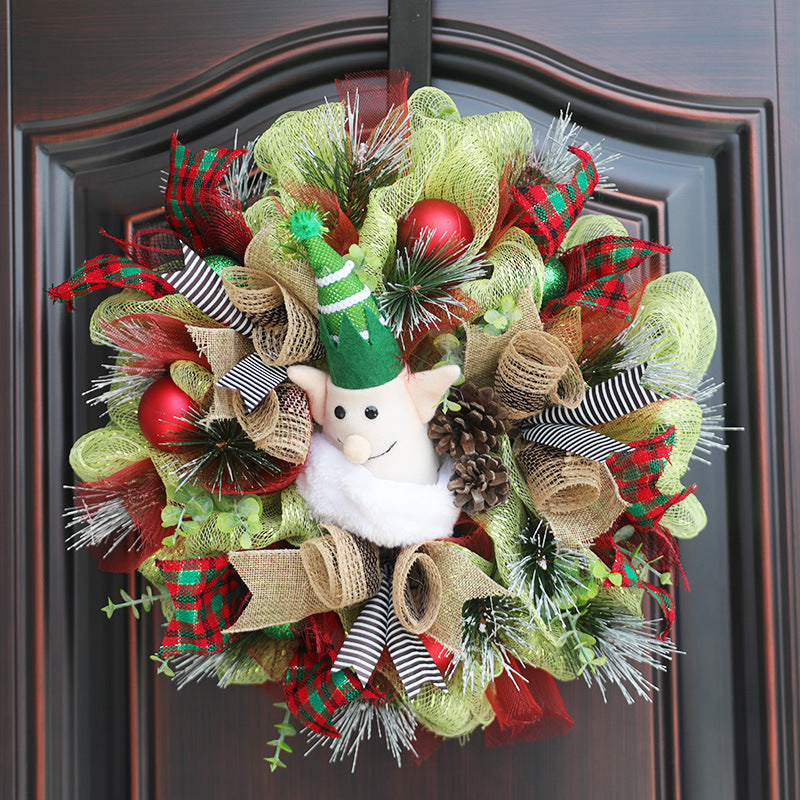 Bulk 16" Christmas Elf Muppet Wreath Wholesale