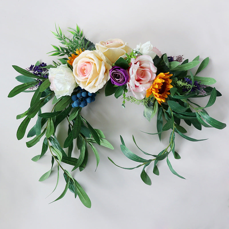 Arrangement floral en vrac pour la cérémonie de mariage Décoration florale pour dossier de chaise d'allée Vente en gros 