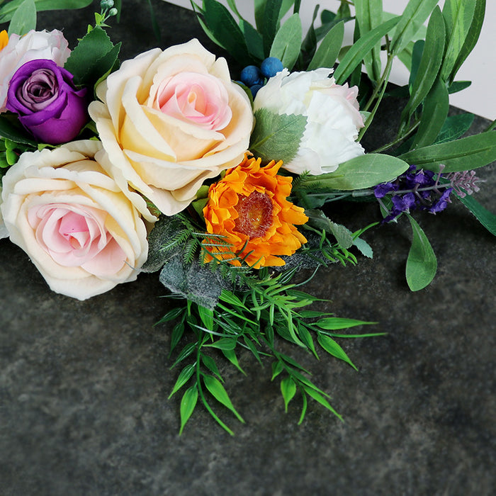 Arreglo de flores de pasillo a granel para ceremonia de boda silla de pasillo decoración Floral al por mayor 