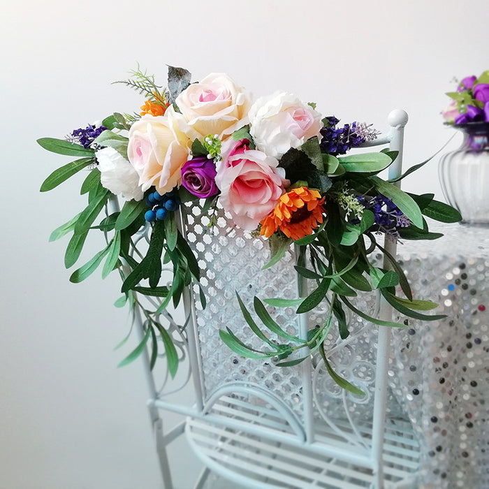 Bulk Aisle Flower Arrangement for Wedding Ceremony Aisle Chair Back Floral Decoration Wholesale