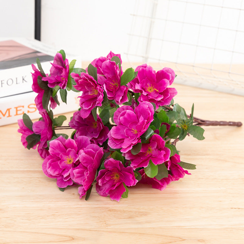 Gros buisson d'azalée artificiel en soie de 15,7 pouces, résistant aux UV pour l'extérieur, vente en gros 