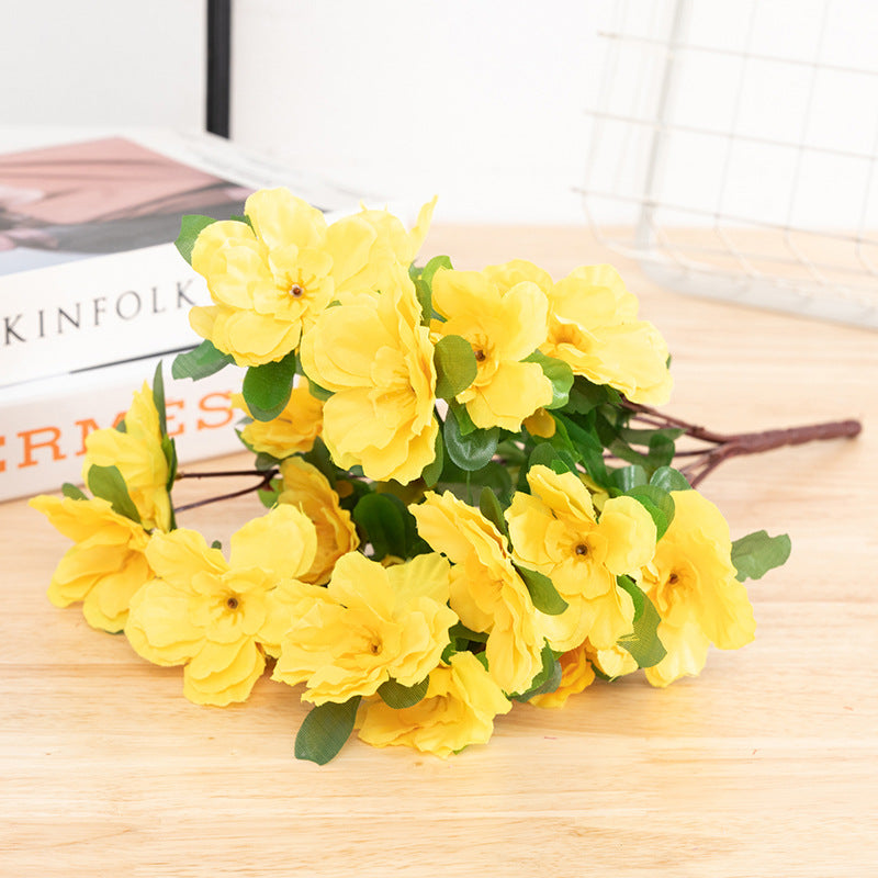 Gros buisson d'azalée artificiel en soie de 15,7 pouces, résistant aux UV pour l'extérieur, vente en gros 