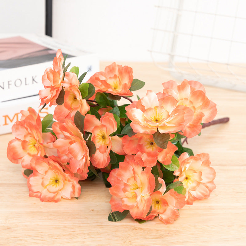 Gros buisson d'azalée artificiel en soie de 15,7 pouces, résistant aux UV pour l'extérieur, vente en gros 