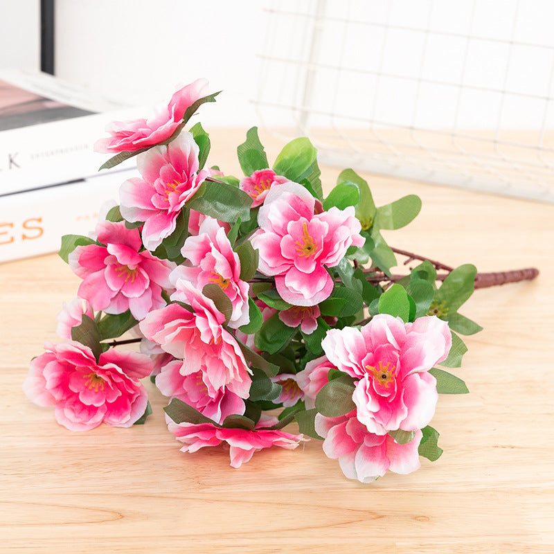 Gros buisson d'azalée artificiel en soie de 15,7 pouces, résistant aux UV pour l'extérieur, vente en gros 