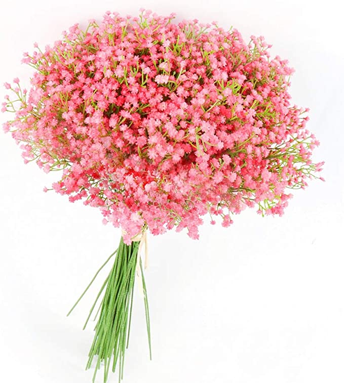 Lot de 15 tiges de gypsophile en vrac de 20 pouces pour bouquet de mariage, centres de table, boutonnières, corsage et compositions florales, vente en gros 