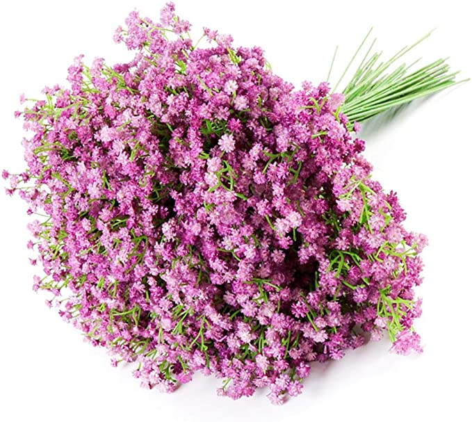 Lot de 15 tiges de gypsophile en vrac de 20 pouces pour bouquet de mariage, centres de table, boutonnières, corsage et compositions florales, vente en gros 