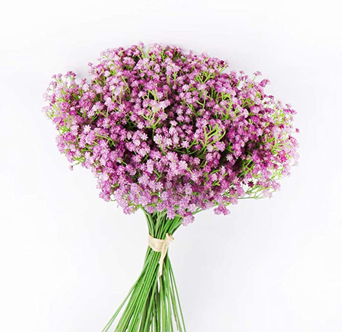 Lot de 15 tiges de gypsophile en vrac de 20 pouces pour bouquet de mariage, centres de table, boutonnières, corsage et compositions florales, vente en gros 