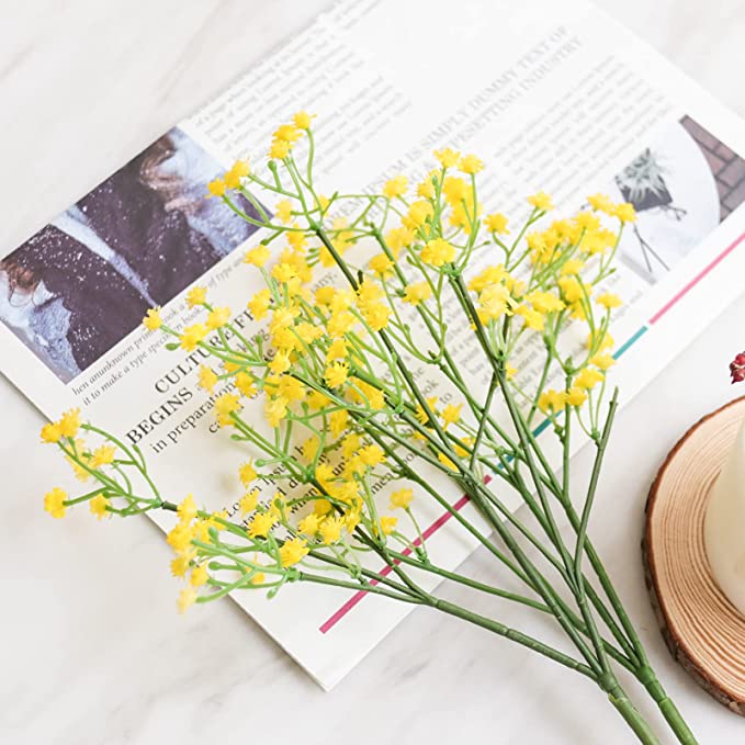 Lot de 15 tiges de gypsophile en vrac de 20 pouces pour bouquet de mariage, centres de table, boutonnières, corsage et compositions florales, vente en gros 