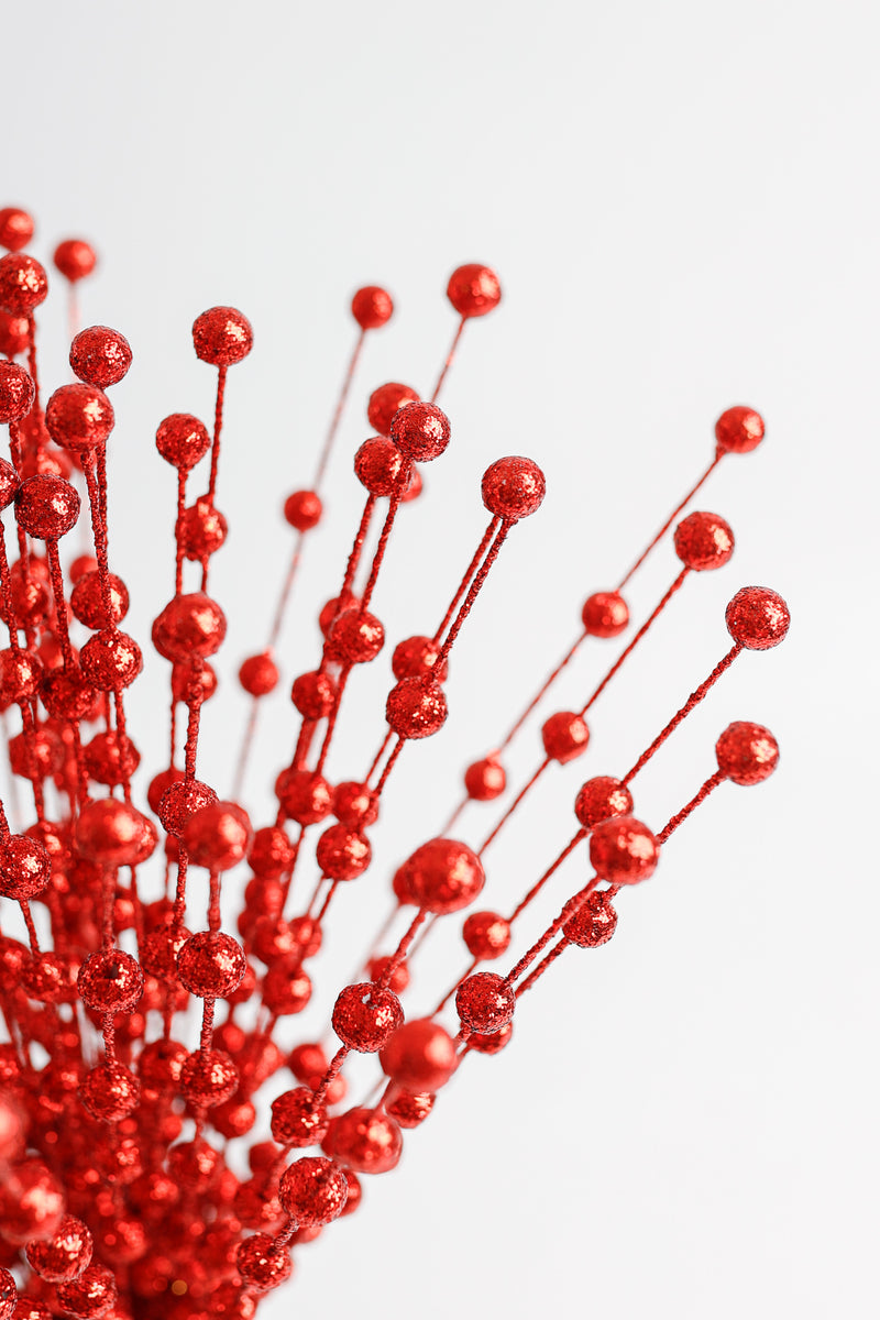 Bulk Update 50 Stems Christmas Glitter Berry Bush Ornaments for Christmas Tree Wreath Crafts Wholesale