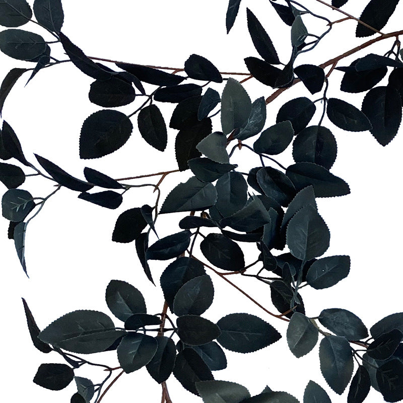 Feuille de rose noire artificielle suspendue en rotin, 67 pouces, vente en gros 