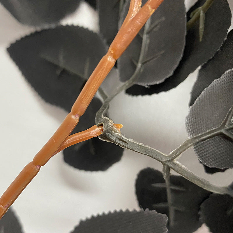 Feuille de rose noire artificielle suspendue en rotin, 67 pouces, vente en gros 