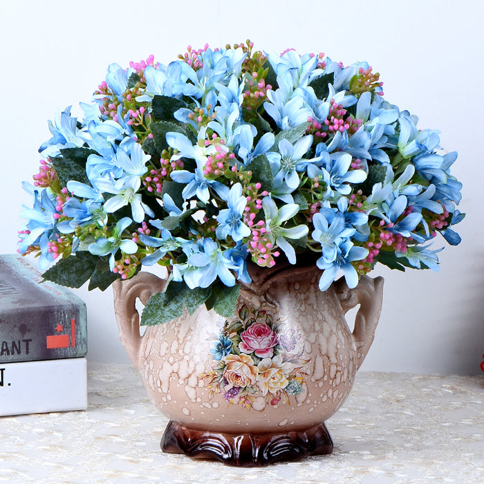 12" Artificial Bouquet Flowers with Vase - 10 Colors