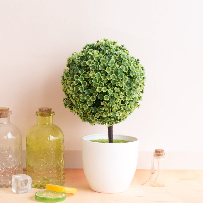 Bulk Artificial Boxwood Topiary Ball Tree UV Resistant Artificial Potted Shrubs Wholesale