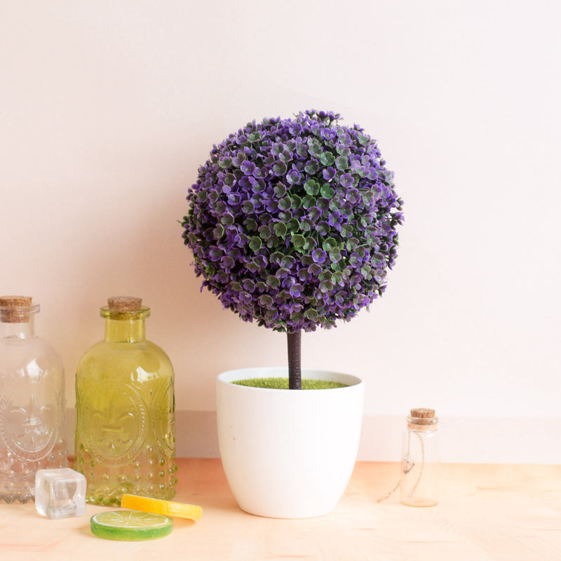 Bulk Artificial Boxwood Topiary Ball Tree UV Resistant Artificial Potted Shrubs Wholesale