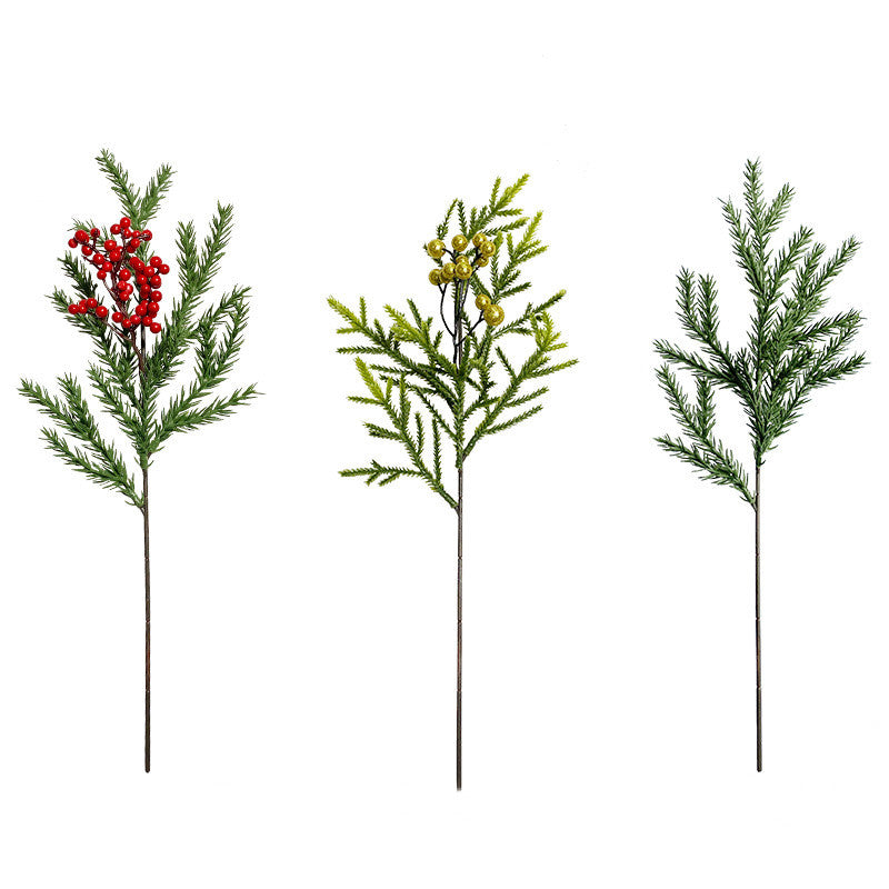 Bulk 16" Christmas Cedar Picks Stems with Red Berries Tree Spray Plants Wholesale