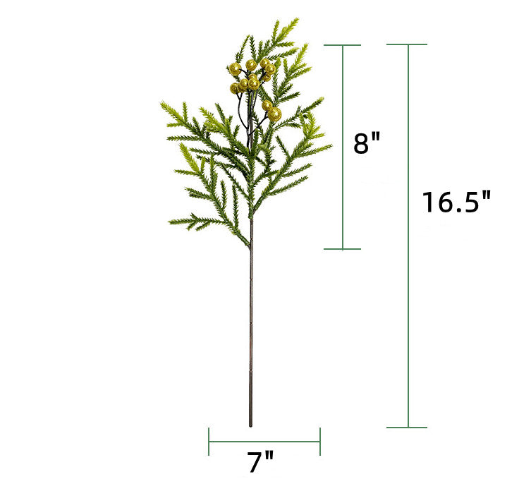 Bulk 16" Christmas Cedar Picks Stems with Red Berries Tree Spray Plants Wholesale