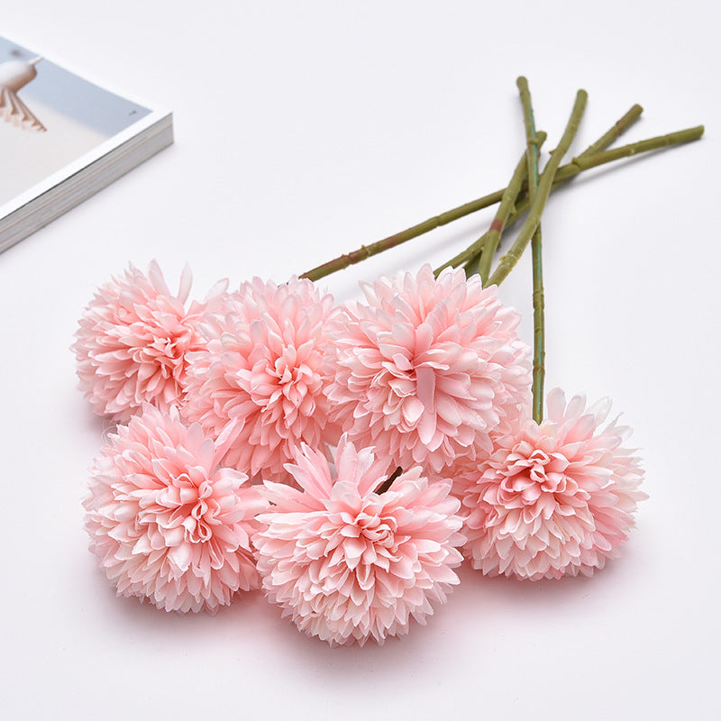 Bulk November Birth Flower 12Pcs Ball Chrysanthemum Bouquet Faux Kiku Flowers Wholesale