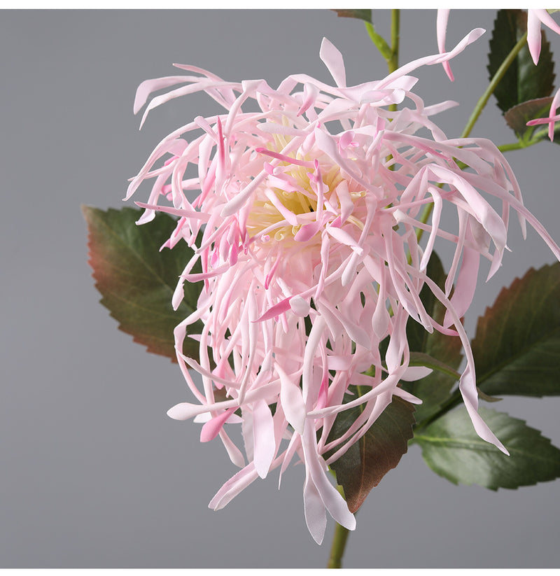 Tiges de chrysanthème artificielles en vrac de 27 pouces, feuillage d'allum triple corail, centre de table d'automne en gros 