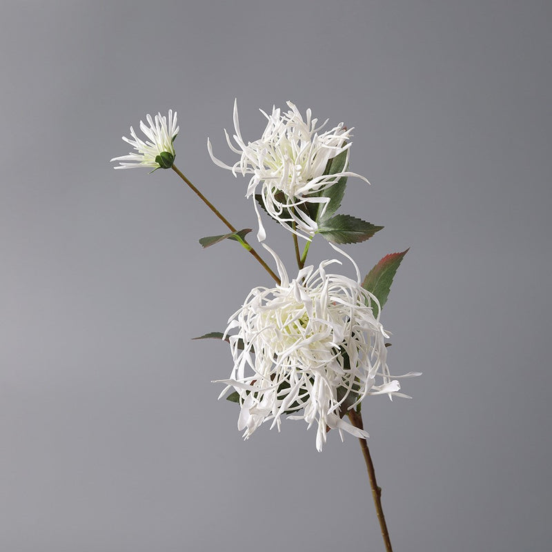 Tiges de chrysanthème artificielles en vrac de 27 pouces, feuillage d'allum triple corail, centre de table d'automne en gros 