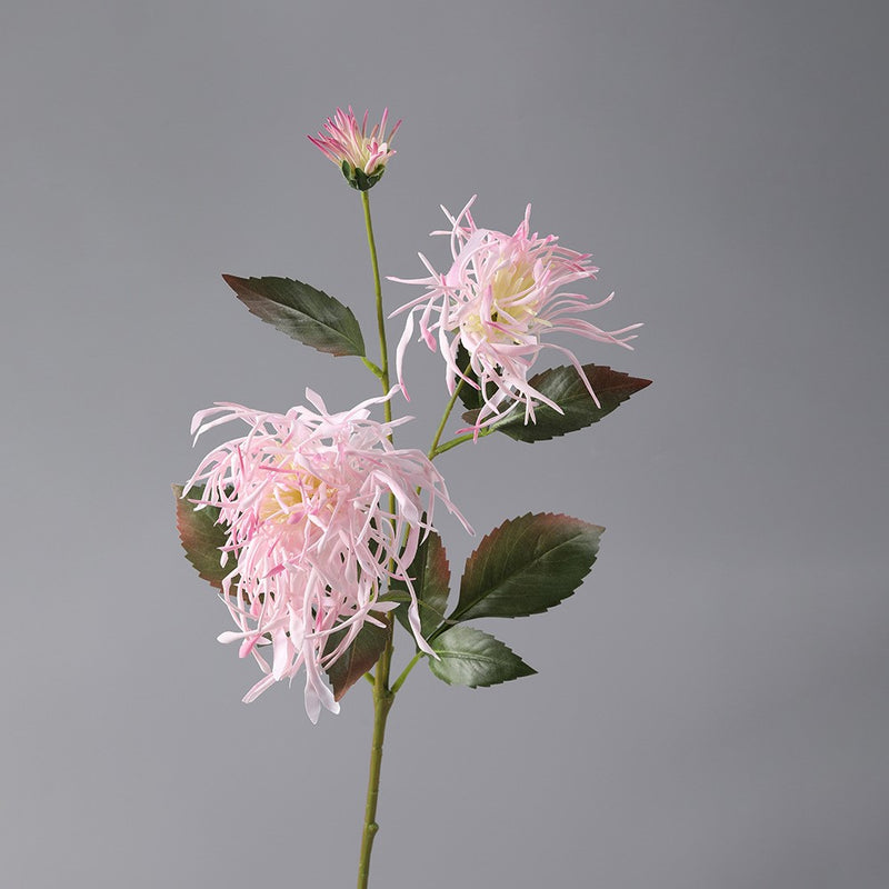 Tiges de chrysanthème artificielles en vrac de 27 pouces, feuillage d'allum triple corail, centre de table d'automne en gros 