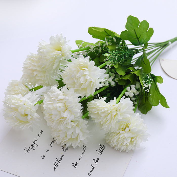 November Birth Flower Artificial Mum Bush Chrysanthemum Floral for Home and Wedding Decor