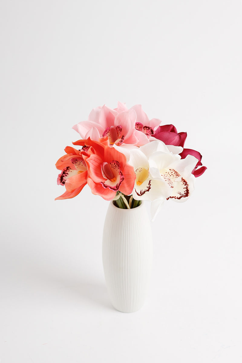 Bulk AM Basics 10" Cymbidium Stems Real Touch Flowers Artificial Wholesale