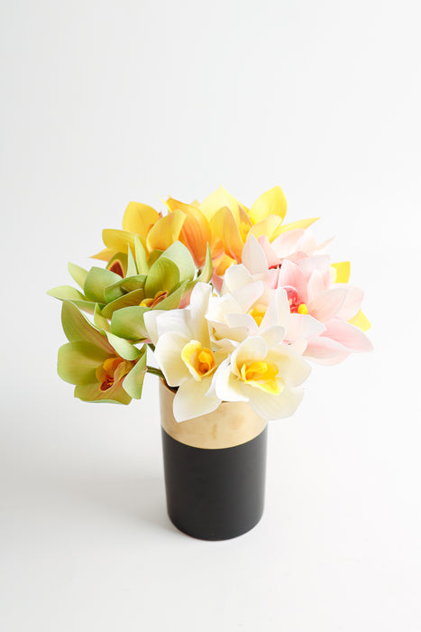 AM Basics 10" Primavera Cymbidium Orquídeas Tallo Real Touch Flor