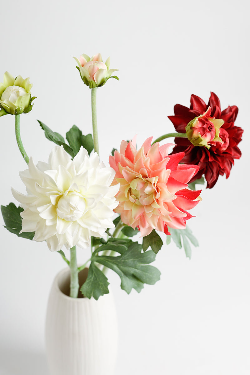 Bulk AM Basics 21" Dahlia Stem Branch Faux Silk Flowers Wholesale