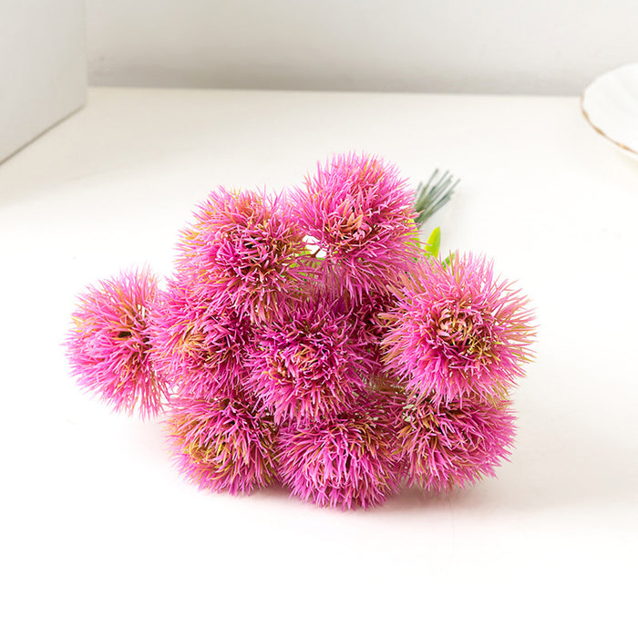 Bulk 10 Pcs 11" Artificial Kiku Floral Dandelion Ball Flowers Stems Wholesale
