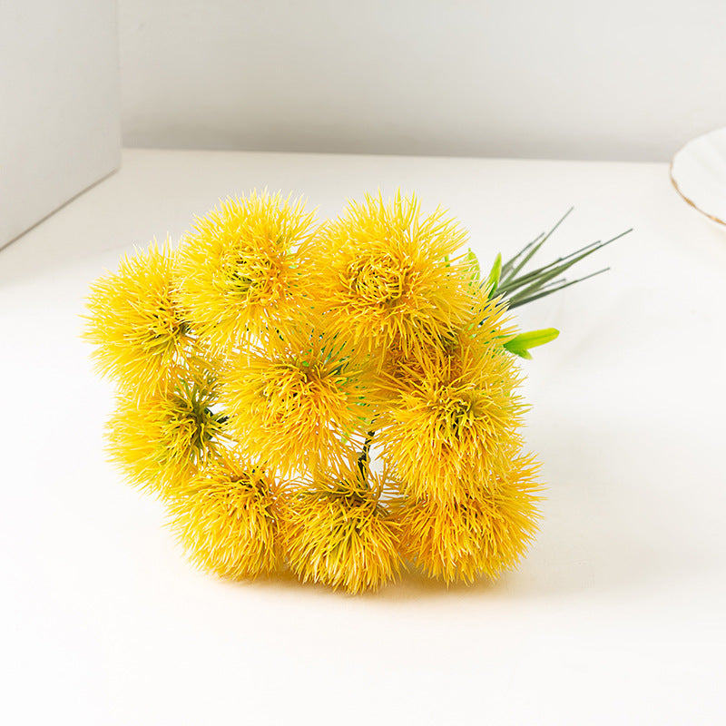 Bulk 10 Pcs 11" Artificial Kiku Floral Dandelion Ball Flowers Stems Wholesale