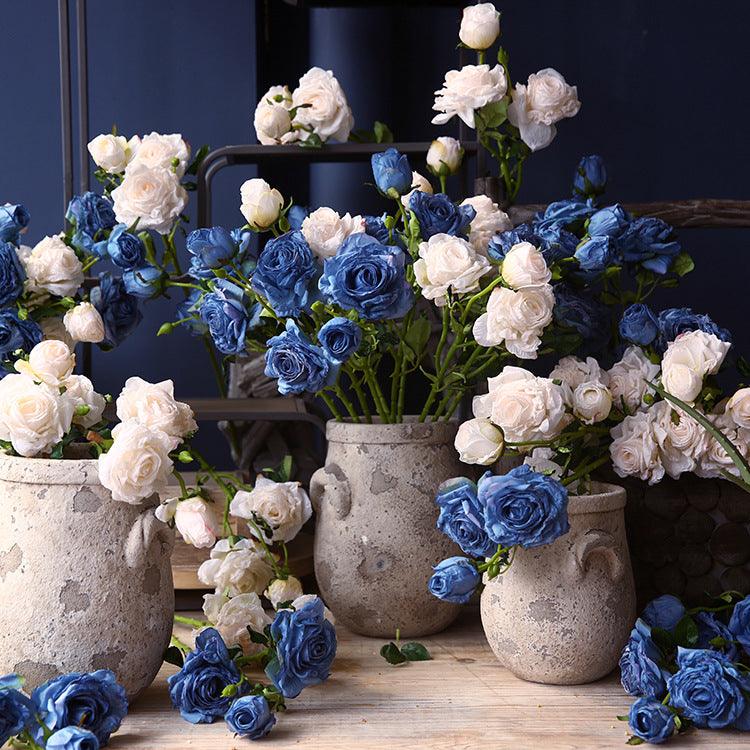 1 Branch Artificial Dried Rose Flowers Bouquets - Artificialmerch