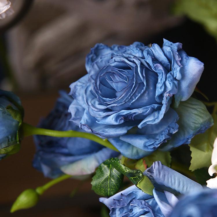 1 Branch Artificial Dried Rose Flowers Bouquets - Artificialmerch