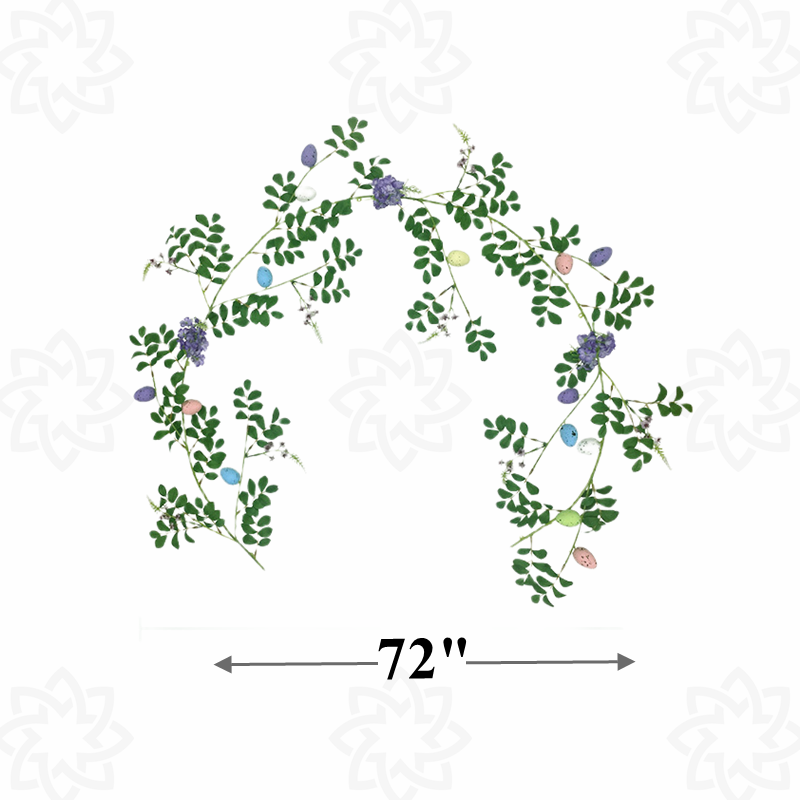 Guirlande de fleurs artificielles suspendues en vrac avec œufs de Pâques et baies mélangées