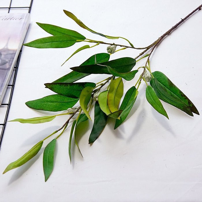 Ramas de arbustos de hojas de eucalipto artificiales extragrandes a granel de 34 "al por mayor 
