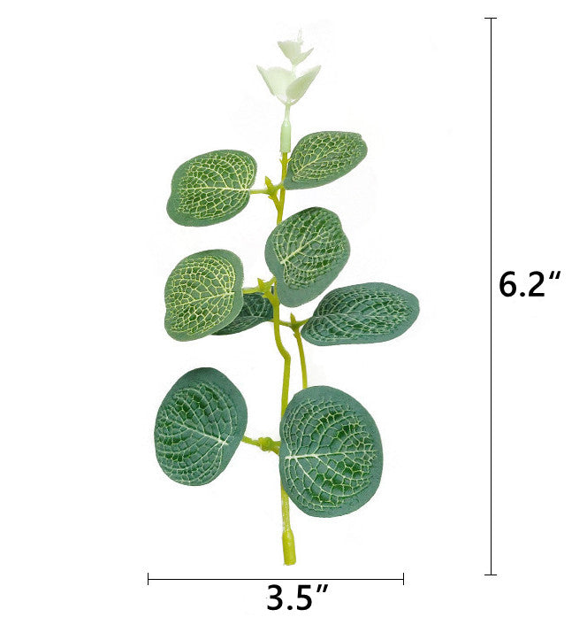 Lot de 50 feuilles d'eucalyptus artificielles en vrac pour présentation et emballage de gâteaux DIY 