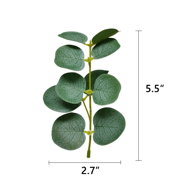 Lot de 50 feuilles d'eucalyptus artificielles en vrac pour présentation et emballage de gâteaux DIY 