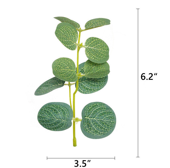 Lot de 50 feuilles d'eucalyptus artificielles en vrac pour présentation et emballage de gâteaux DIY 