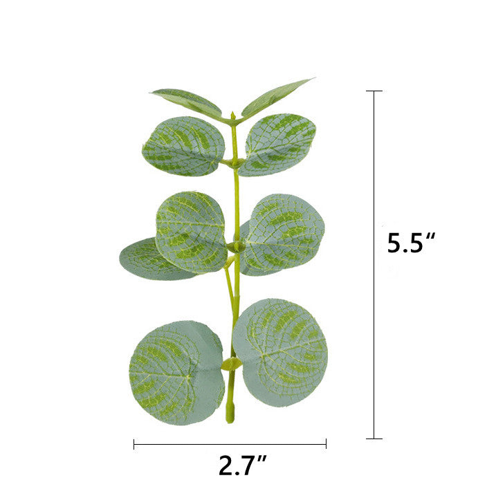 Lot de 50 feuilles d'eucalyptus artificielles en vrac pour présentation et emballage de gâteaux DIY 