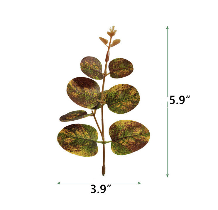 Lot de 50 feuilles d'eucalyptus artificielles en vrac pour présentation et emballage de gâteaux DIY 