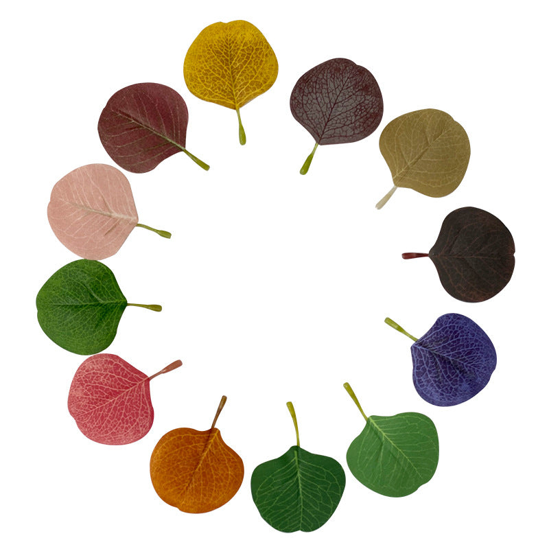 Bulk 14 Colors 50pcs Artificial Eucalyptus Leaves Fall Leaves Decor Wholesale