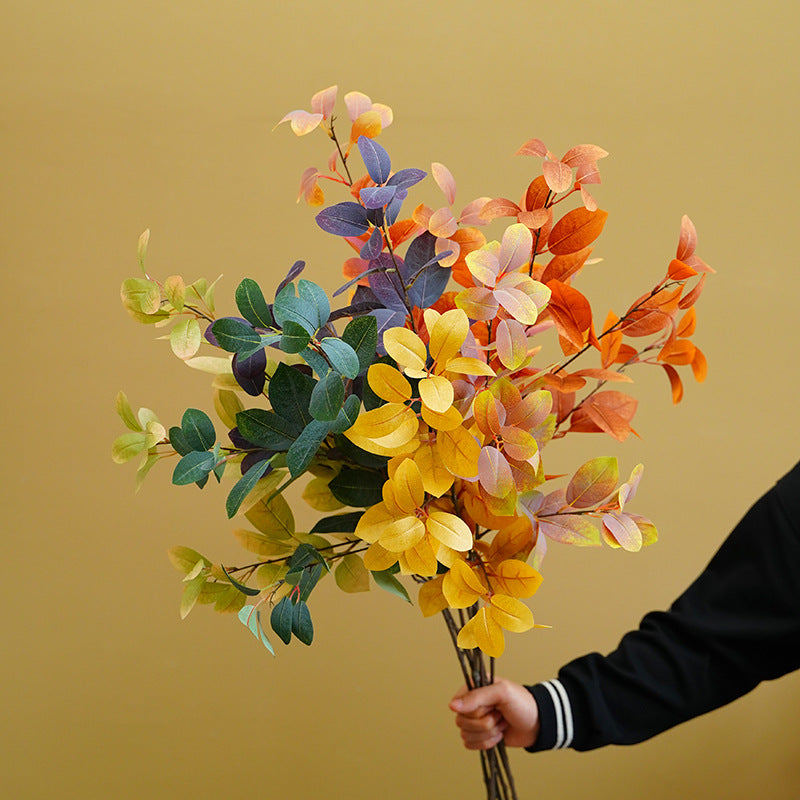 Venta al por mayor de tallos de hojas de plantas de otoño artificiales a granel 