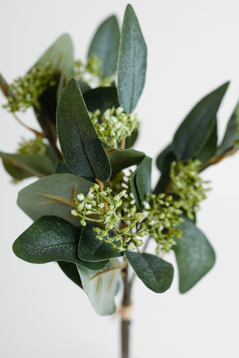 AM Basics Artificial Eucalyptus Small Bouquet with Fruits 15 Inch