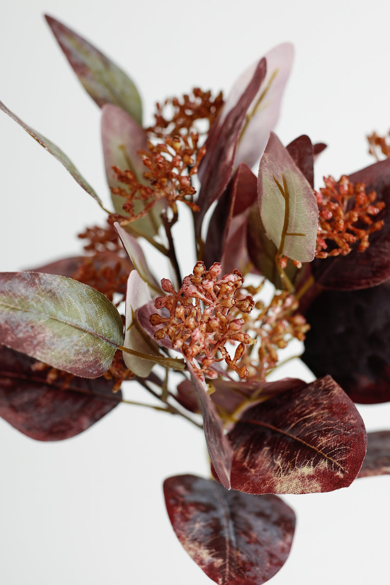 AM Basics Artificial Eucalyptus Small Bouquet with Fruits 15 Inch