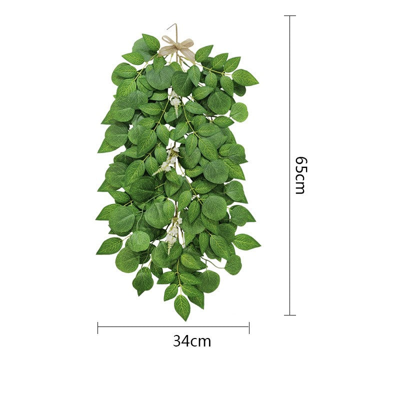 Colgante de eucalipto artificial al por mayor, adorno colgante de hojas de glicinia verde, 26 pulgadas 