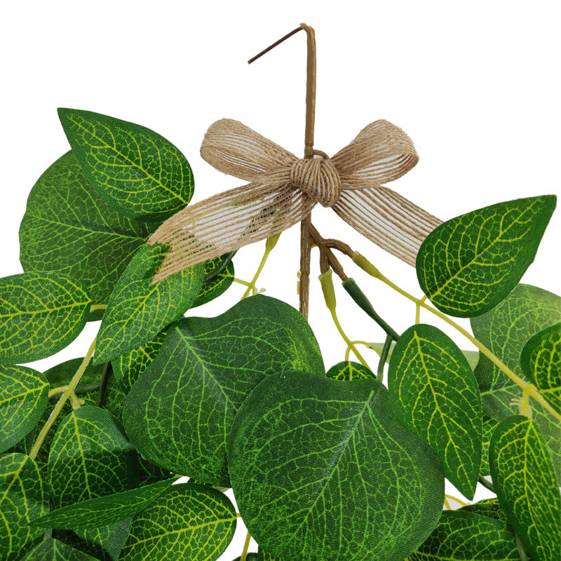Colgante de eucalipto artificial al por mayor, adorno colgante de hojas de glicinia verde, 26 pulgadas 