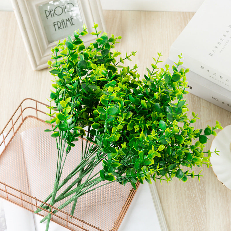 Lot de 8 plantes artificielles en vrac, plantes vertes d'eucalyptus, faux arbustes de buis résistants aux UV, vente en gros 