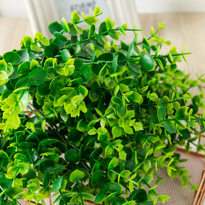 Bulk 8 Bundles Artificial Plants Eucalyptus Greenery Plants Fake Boxwood Shrubs UV Resistant Wholesale