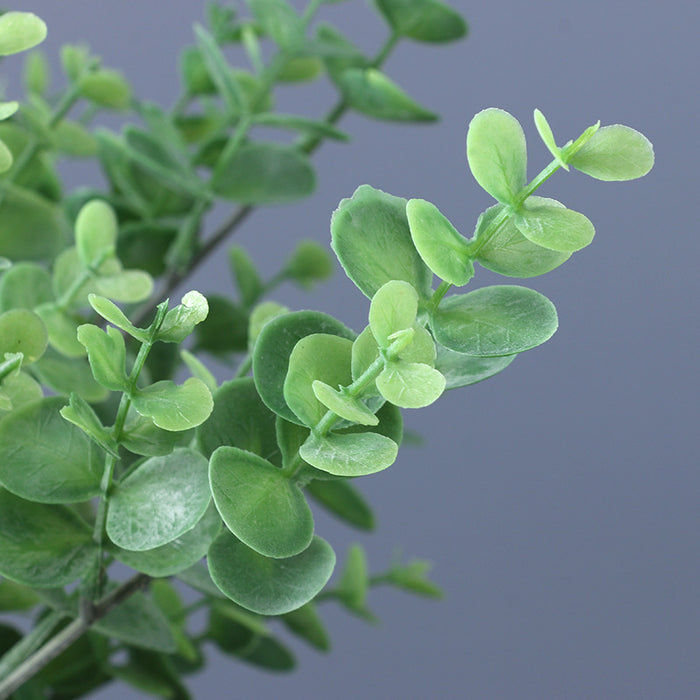 Bulk 19 Inch Large Artificial Jade Plants Eucalyptus Bush with 13 Stems Wholesale