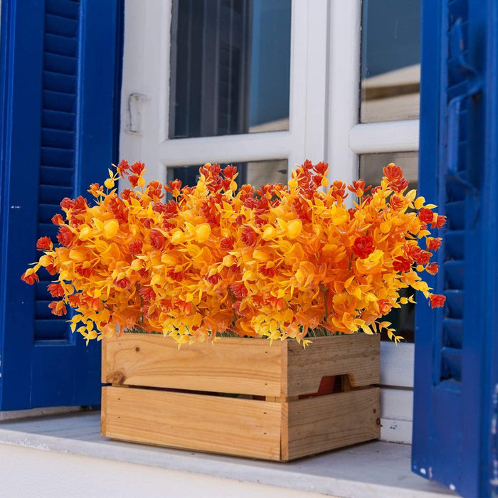 Flores de otoño artificiales a granel, plantas de otoño resistentes a los rayos UV para exteriores, venta al por mayor 